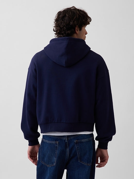 VintageSoft Oversized Crop Zip Hoodie