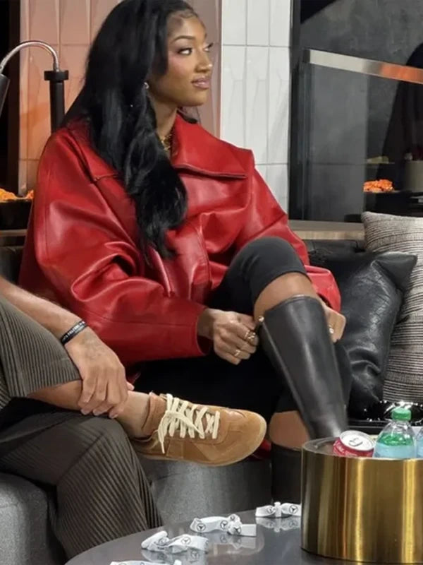 Angel Reese Red Jacket