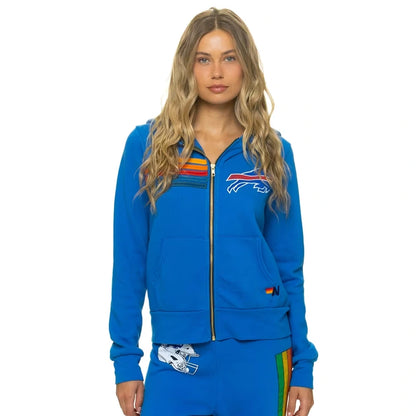 Buffalo Bills Aviator Nation Royal Tri-Blend Full-Zip Hoodie