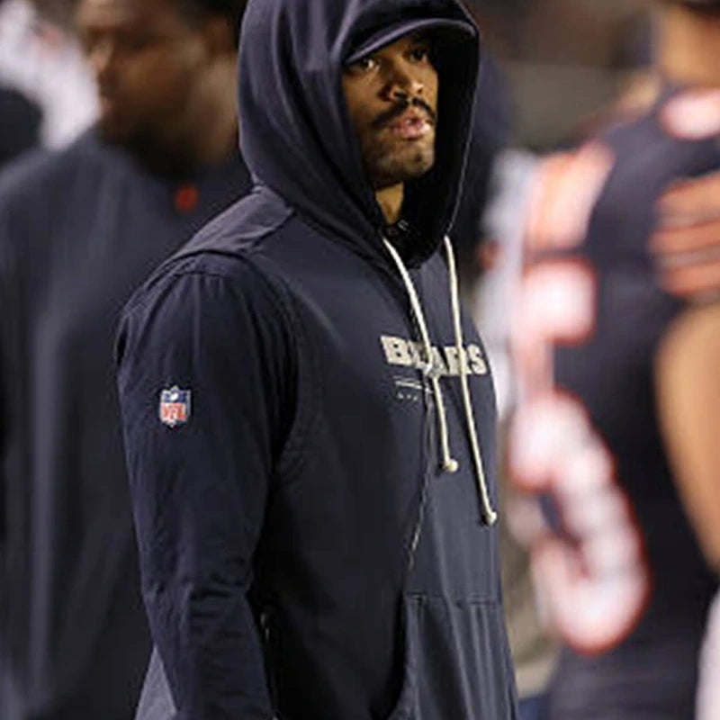 Caleb Williams 2026 Chicago Bears Sleeveless Sideline Hoodie