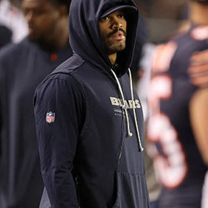 Caleb Williams 2026 Chicago Bears Sleeveless Sideline Hoodie