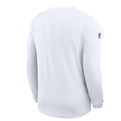 Chicago Bears 2026 White Sideline Coach Long-Sleeve T-Shirt
