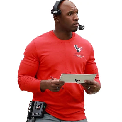 DeMeco Ryans 2026 Texans Sideline Long-Sleeve T-Shirt
