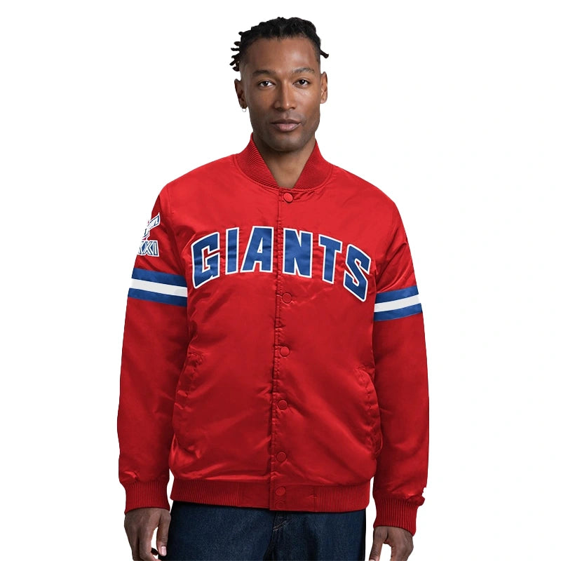 Giants x Starter Super Bowl XXI Satin Varsity Jacket