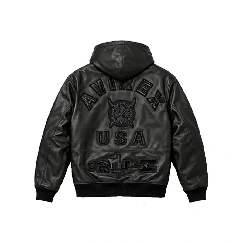 Ken Carson Avirex x Cartunez Leather Jacket