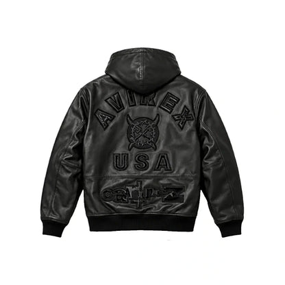 Ken Carson Avirex x Cartunez Leather Jacket
