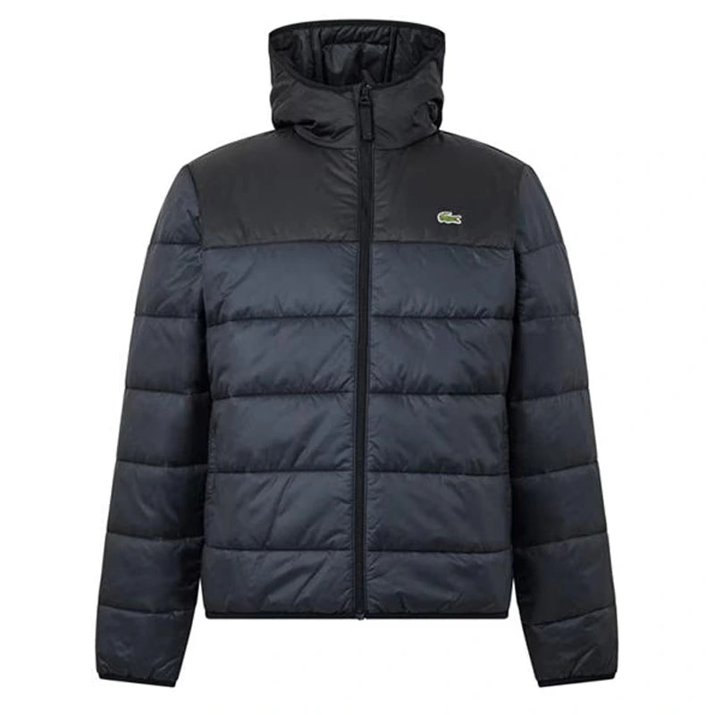 Lacoste Men's Hooded Funnel-Neck Short Puffer Jacket