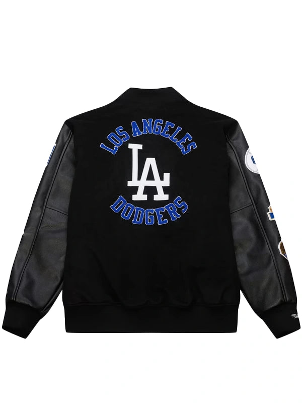Los Angeles Dodgers Black Out Collection Vintage Logo Full-Snap Varsity Jacket