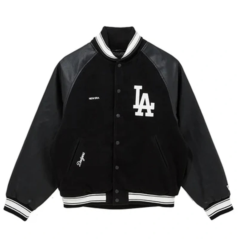 Los Angeles Dodgers  Raglan Black Varsity Jacket