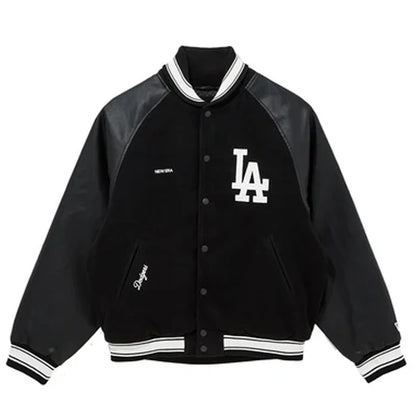Los Angeles Dodgers  Raglan Black Varsity Jacket