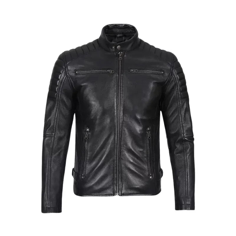 MenBlackCafeRacerJacket