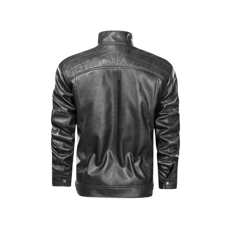 Black Diamond Quilted Leather Jacket