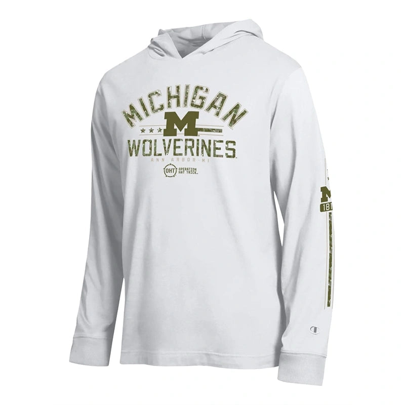 Michigan Wolverines Operation Hat Trick Hooded Long Sleeve T-Shirt