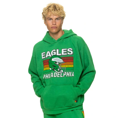 Philadelphia Eagles Aviator Nation Kelly Green Relaxed Tri-Blend Hoodie