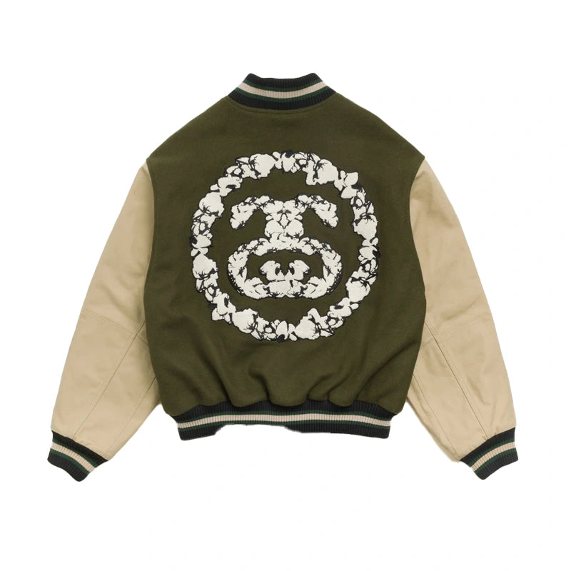 STUSSY DENIM TEARS VARSITY JACKET