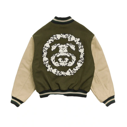 STUSSY DENIM TEARS VARSITY JACKET