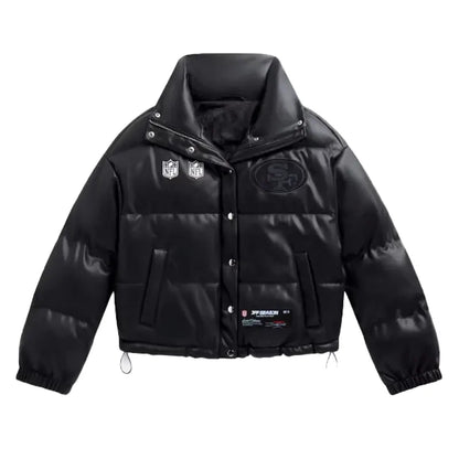 San Francisco 49ers Off Season Faux Leather Puffer Jacket