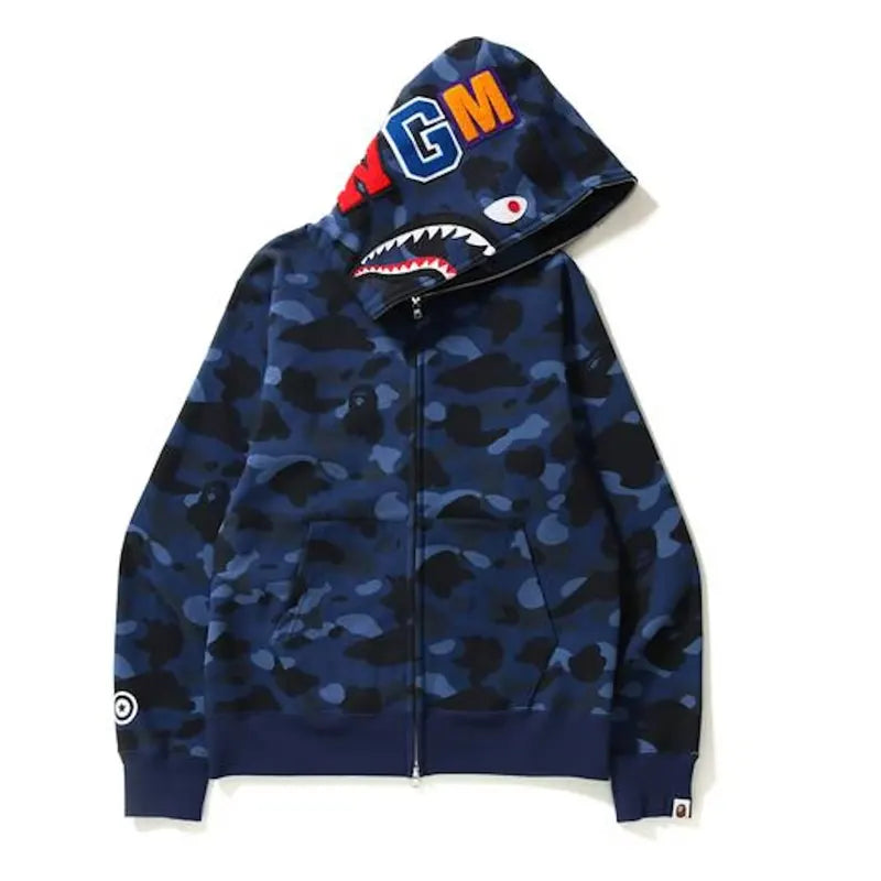 Shark Blue Bape Hoodie