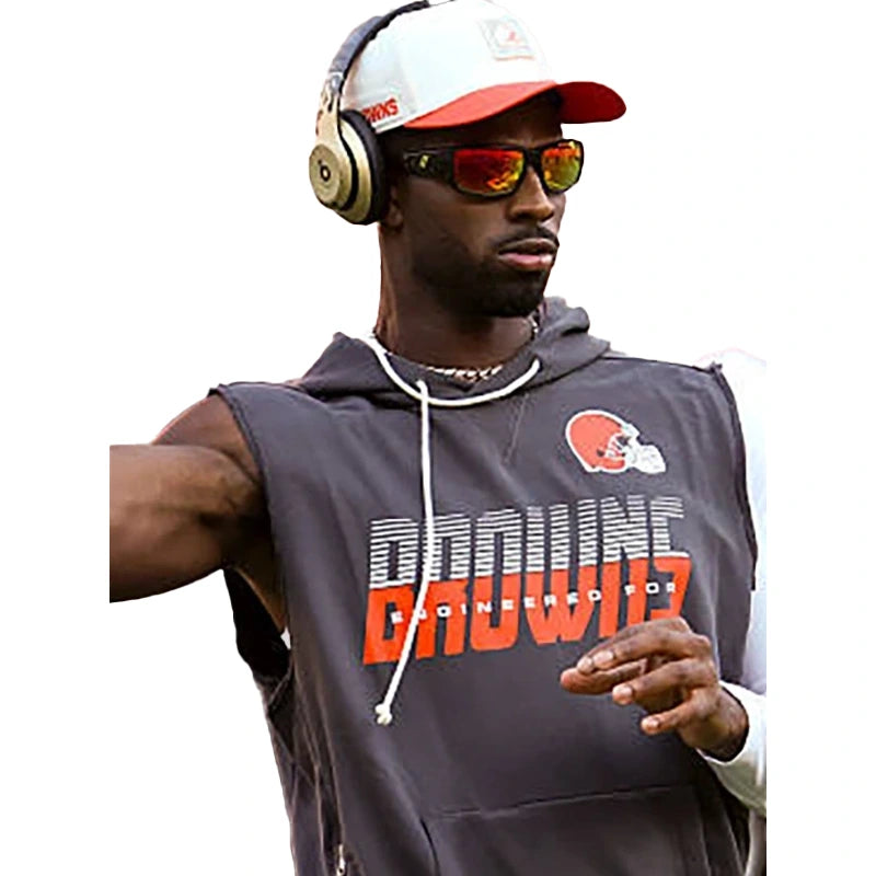 Shedeur Sanders Preseason 2026 Browns Sleeveless Hoodie
