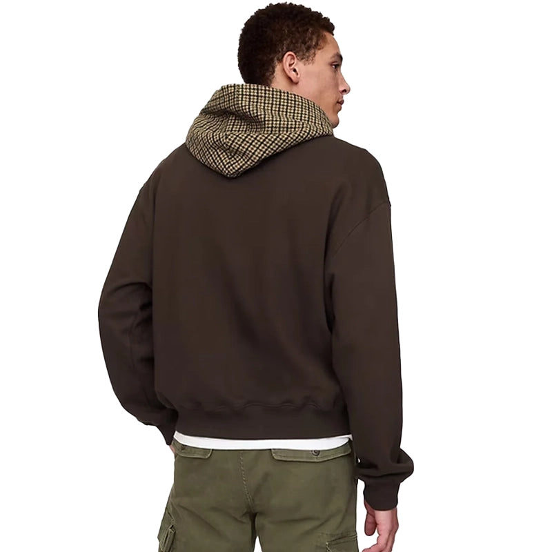 Gap Houndstooth Logo Hoodie Terra Brown