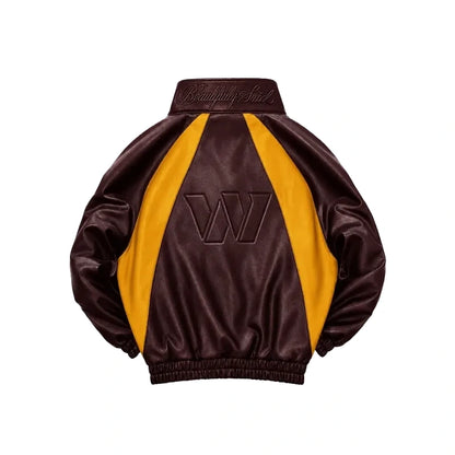Washington Commanders Burgundy Leather Kru Track Jacket