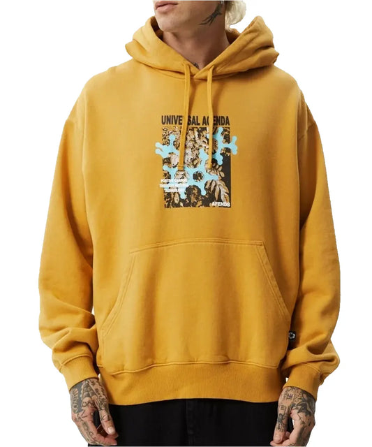 Mens Yellow Graphic Pullover Hoodie