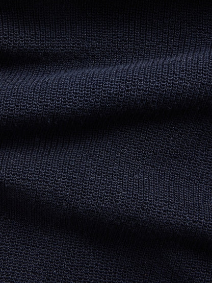 Linen-Blend Camp Polo Sweater Shirt