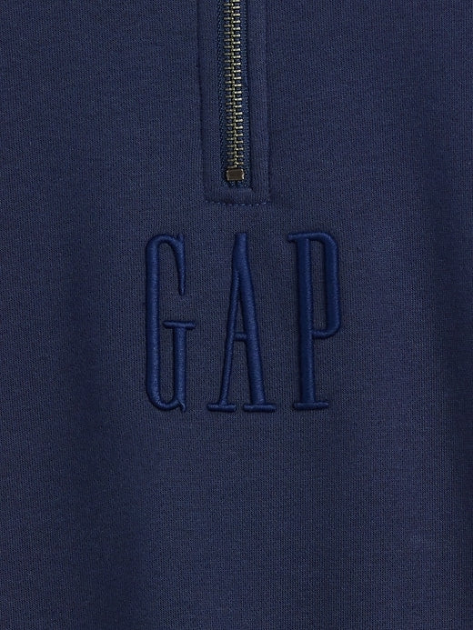 Heavyweight Oversized Logo Quarter-Zip Pullover