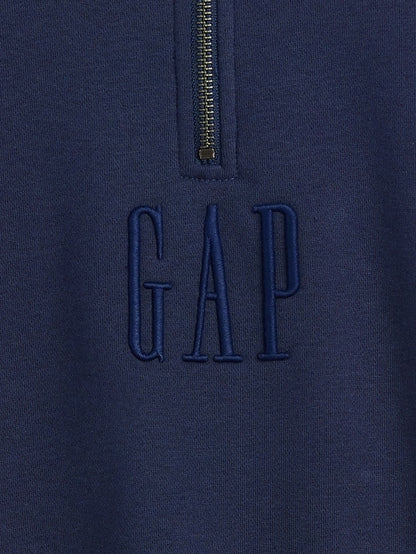 Heavyweight Oversized Logo Quarter-Zip Pullover