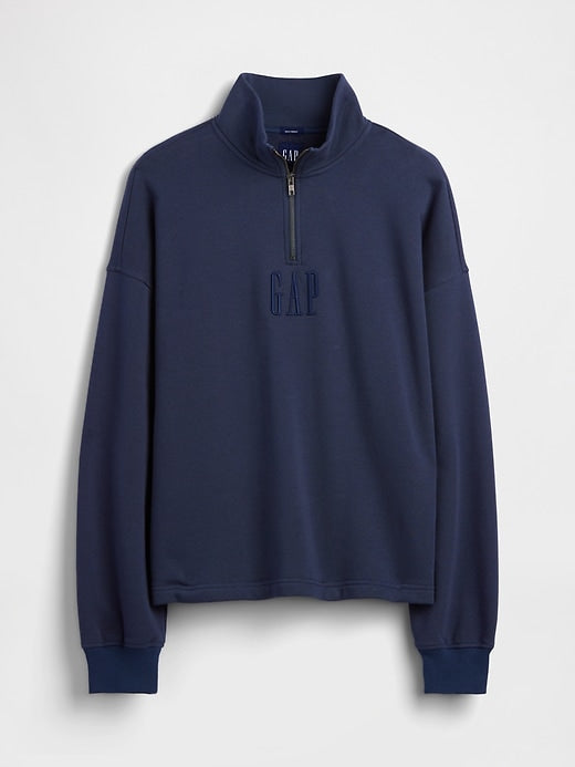 Heavyweight Oversized Logo Quarter-Zip Pullover