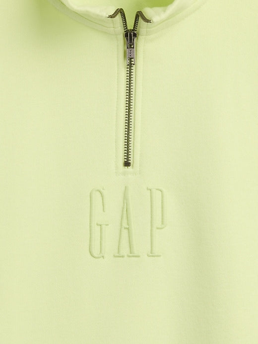 Heavyweight Oversized Logo Quarter-Zip Pullover