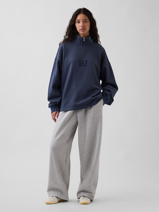 Heavyweight Oversized Logo Quarter-Zip Pullover