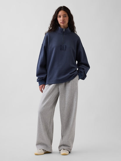 Heavyweight Oversized Logo Quarter-Zip Pullover