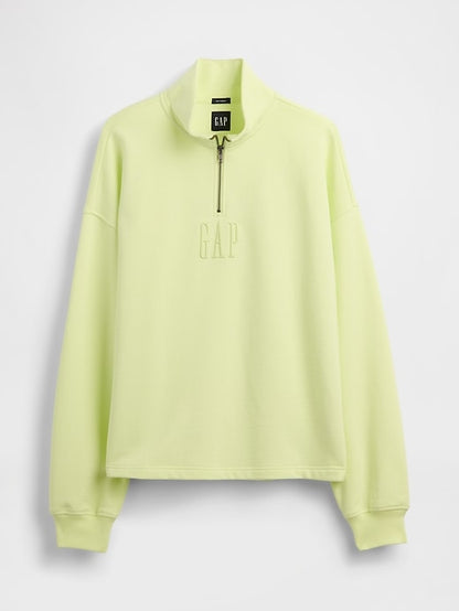 Heavyweight Oversized Logo Quarter-Zip Pullover
