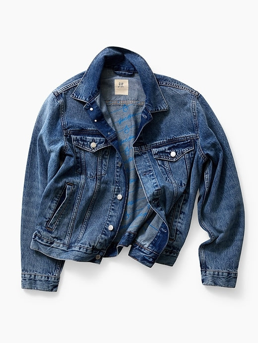 Get Blue Relaxed Icon Denim Jacket